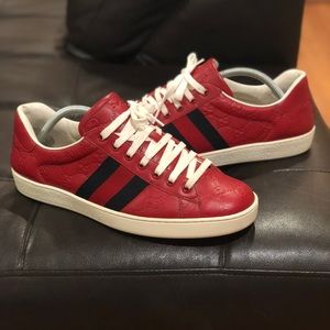 Gucci Monogram Ace Embossed Leather 8.5 G